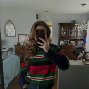 NEW Striped Navy Rollneck Sweater